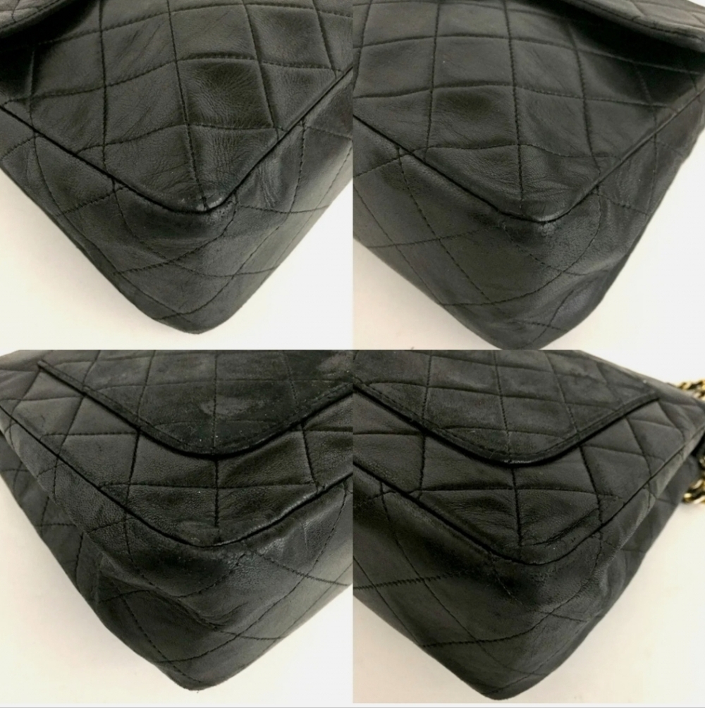 CHANEL Black Lambskin Double Flap - Picture 7 of 11